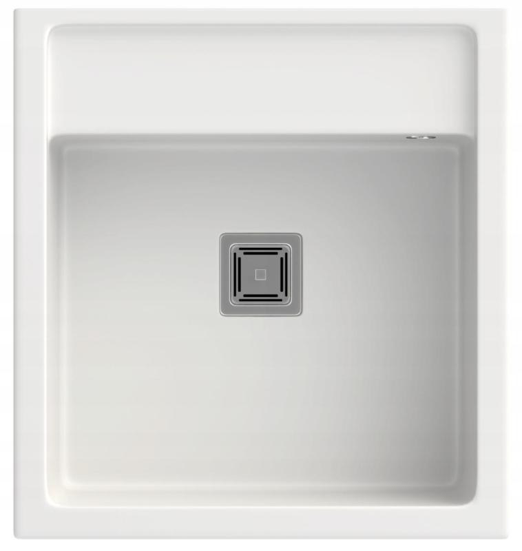 Graniteland Arno Gránit Fehér Mosogató beépített 582x620mm rozsdamentes acél négyzet Aljzattal 1208970604.