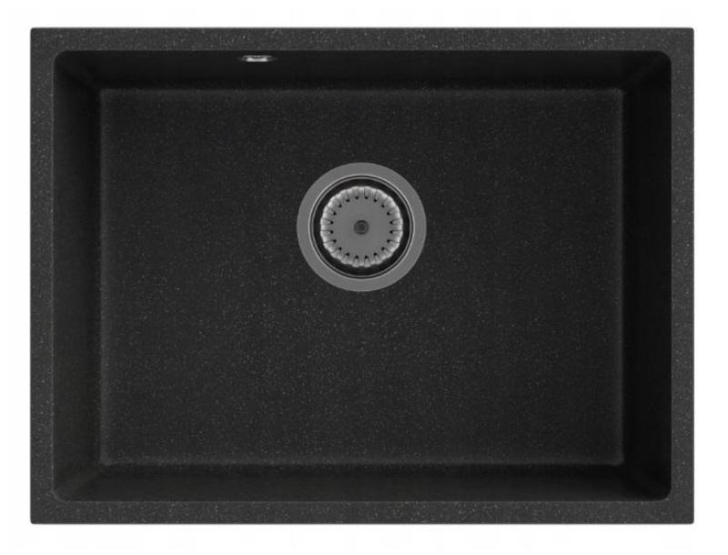 Graniteland Solo Gránit Fehér Beépíthető Mosogató 535x400 mm rozsdamentes acél dugóval 1208970635