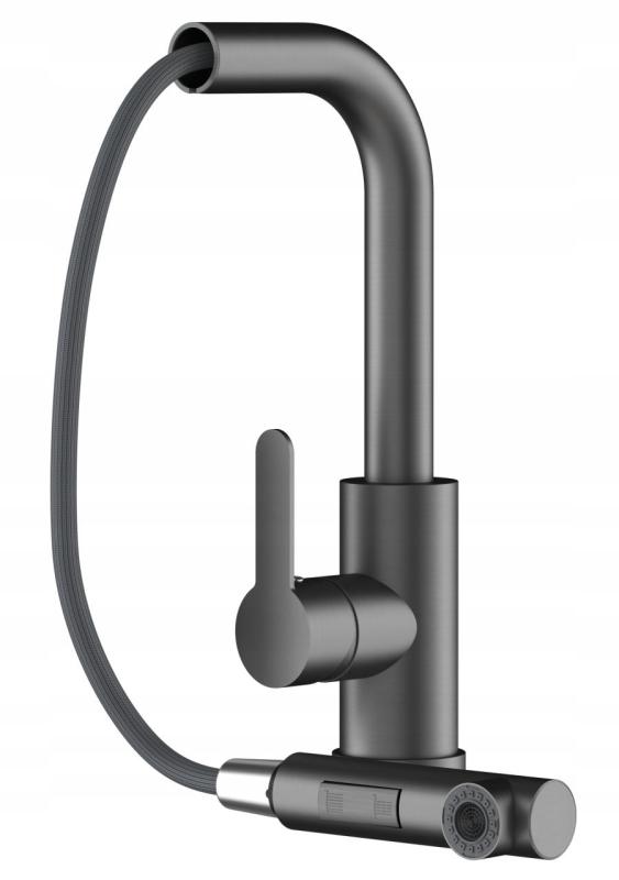 Gránitland Celeste Konyhai Csaptelep Fegyverfém Kihúzható Kifolyóval és Kettős Funkciójú Kézi Zuhannyal 1208970666