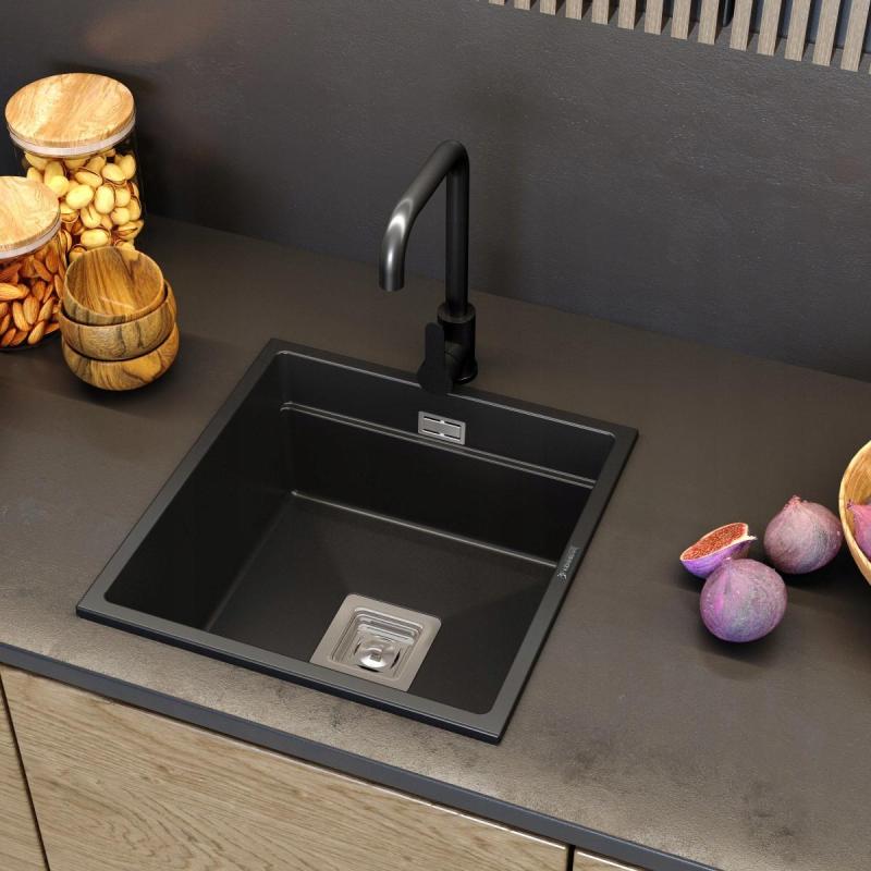 Graniteland Stellar Keukenkraan Zwart met draaibare uitloop 1208970671