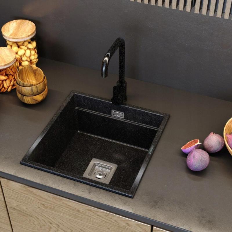 Gránitland Stellar konyhai keverőcsaptelep mészkő megjelenéssel, forgatható kifolyóval 12089706734