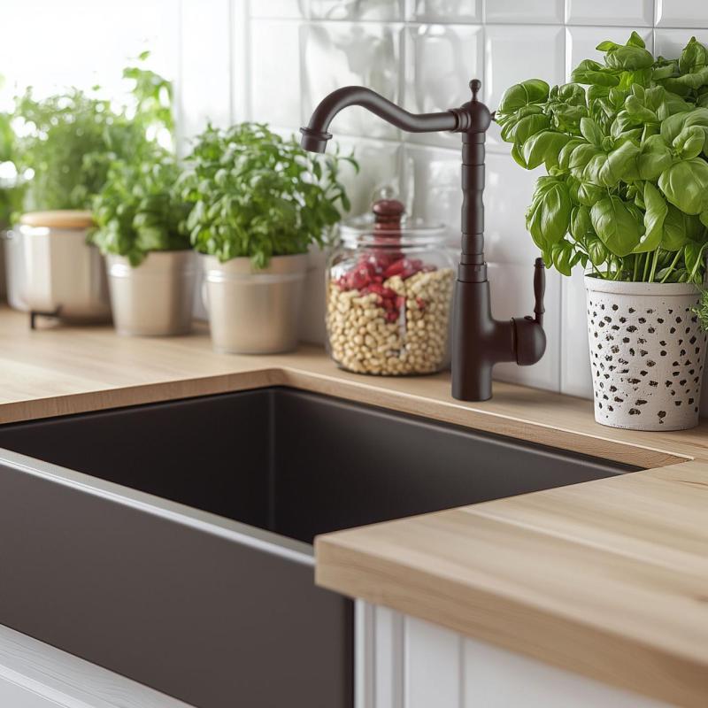 Graniteland Verve Konyhai Csaptelep Fekete forgatható kifolyóval 1208970702