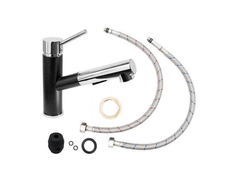 Graniteland Ceres Konyhai Csaptelep Arduin keménykő megjelenéssel, Kihúzható Kifolyóval és Kettős-Funkciós Kézi Zuhannyal 1208970706