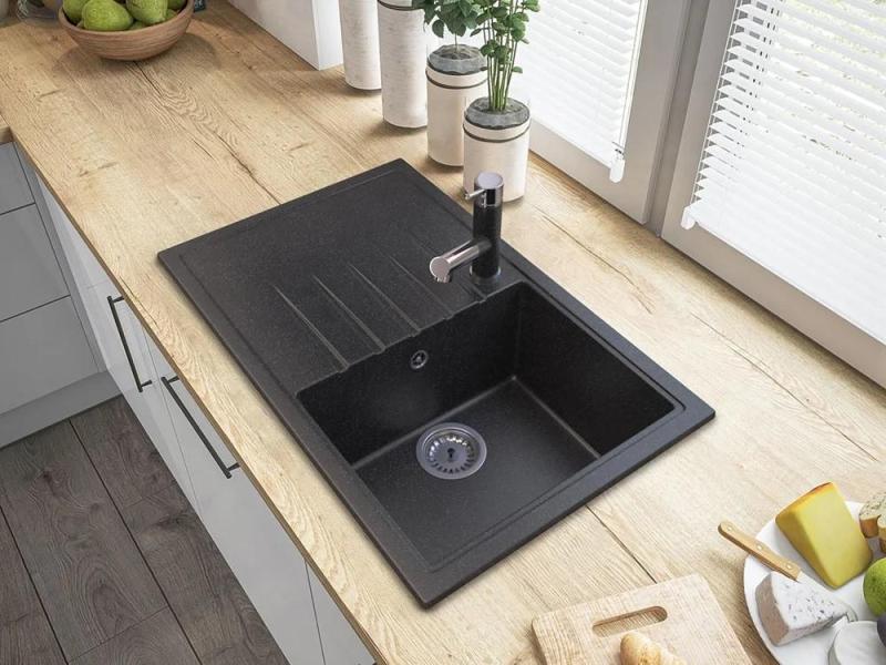 Graniteland Ceres Konyhai Csaptelep Arduin keménykő megjelenéssel, Kihúzható Kifolyóval és Kettős-Funkciós Kézi Zuhannyal 1208970706