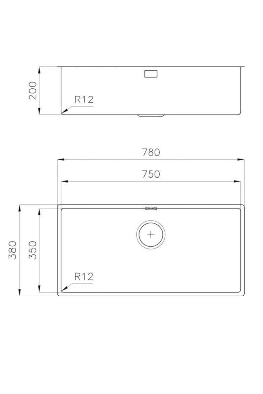 Foster L35 Speciale 35cm hosszú rozsdamentes acél mosogató 75 x 35 cm Beépíthető1208970724