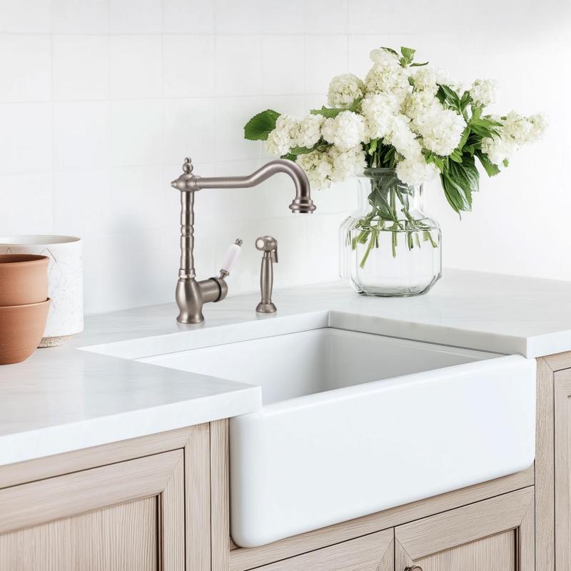 Ausmann Ceramic Mira Kerámia Fehér Mosogató - Alsó és Felső Beépítés 590 x 458 mm rozsdamentes acél dugóval 1208970733