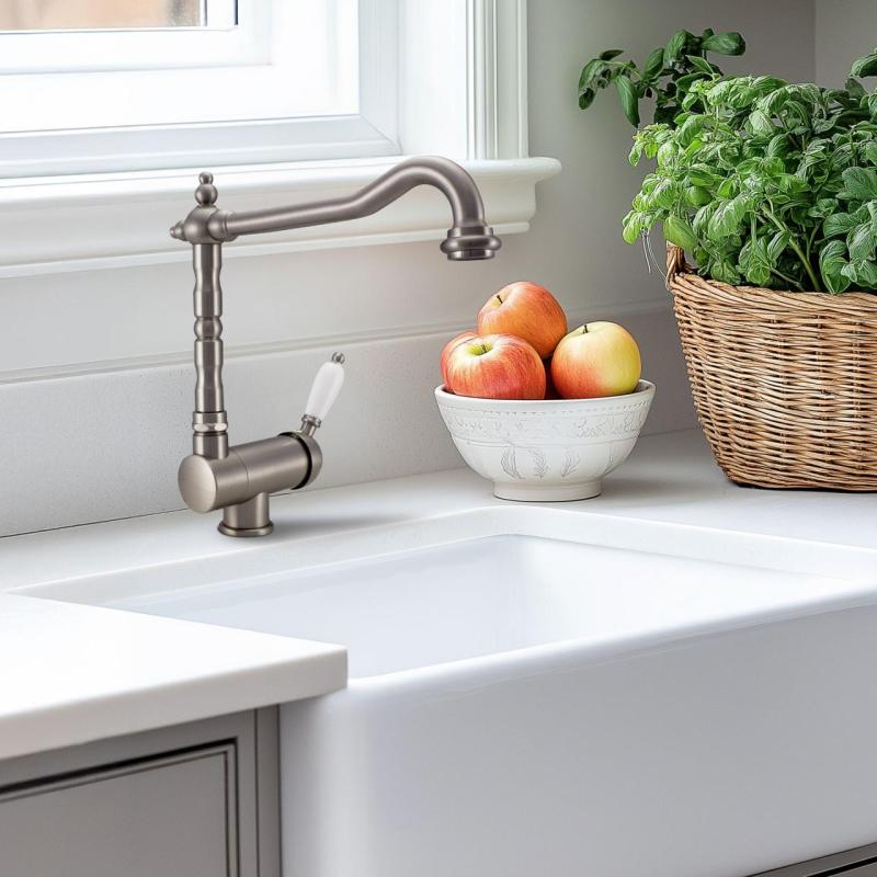 Ausmann Ceramic Mira Kerámia Fehér Mosogató - Alsó és Felső Beépítés 590 x 458 mm rozsdamentes acél dugóval 1208970733