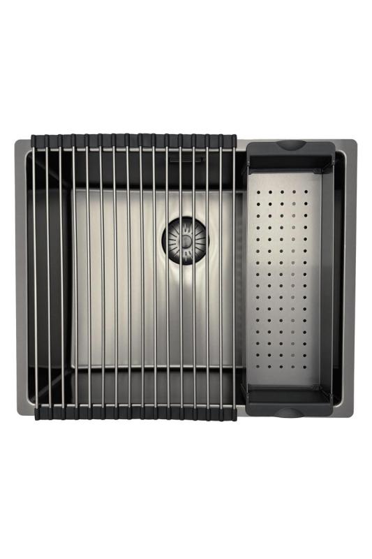 Pure.Sink Prestige Kombinációs készlet Gun metal mosogató 50x40 cm Gun metal Konyhai csapteleppel 1208970763