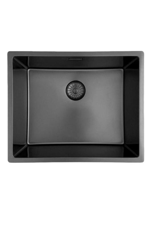Pure.Sink Prestige Kombinációs készlet Gun metal mosogató 50x40 cm Gun metal Konyhai csapteleppel 1208970763