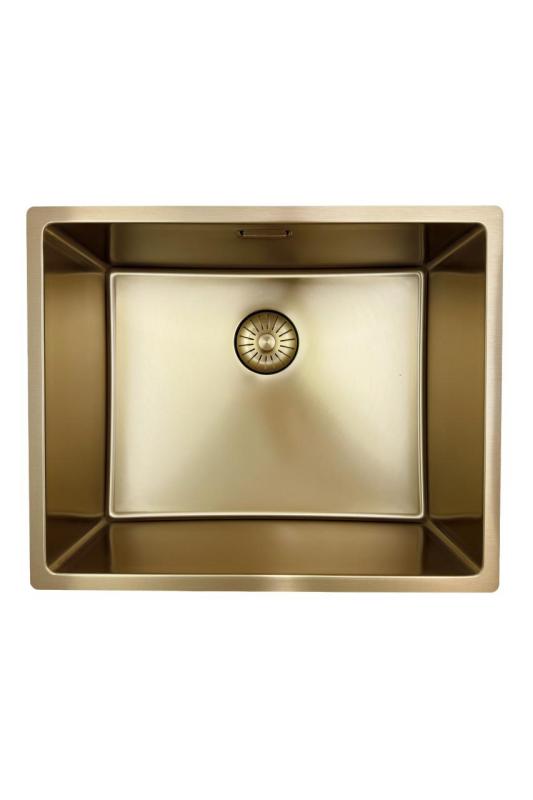 Pure.Sink Prestige Kombinációs szett Arany mosogató 50x40 cm Arany Konyhai csapteleppel 1208970764