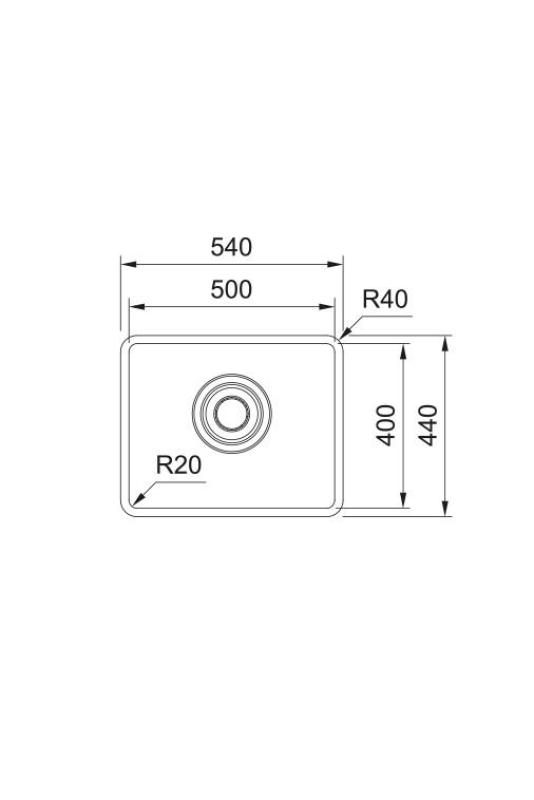 Franke Maris Quiet MQX 110.50 RVS mosogató 50x40 cm Alulról szerelhető 122.0694.477