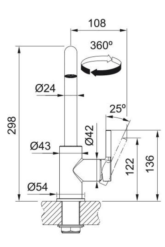 Franke Lina U Konyhai csaptelep Forgatható Kifolyó Fekete 115.0728.474