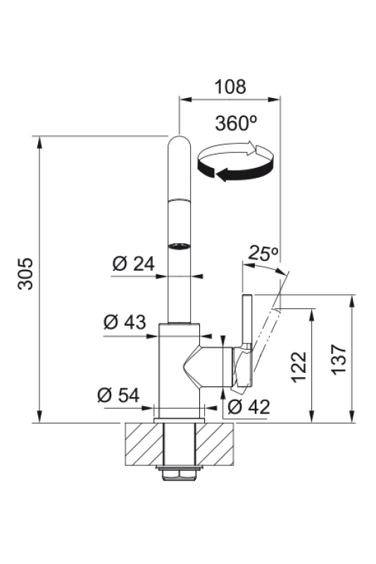 Franke Lina U Konyhai csaptelep Króm Kihúzható Kifolyó 115.0728.476