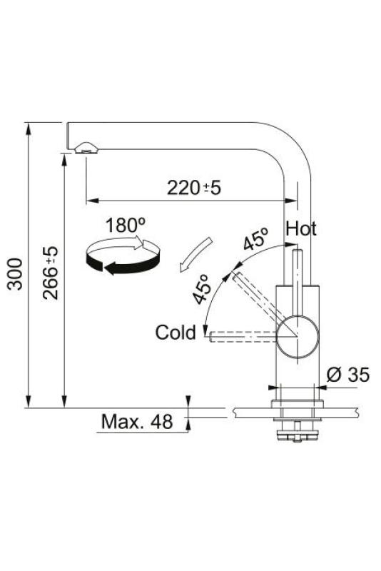 Franke Smart Glenda Konyhai csaptelep Forgatható kifolyó RVS 115.0706.985