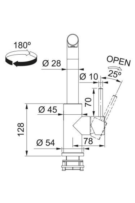 Franke Smart Glenda Konyhai csaptelep Forgatható kifolyó RVS 115.0706.985