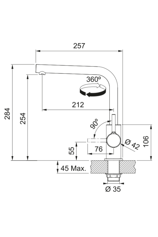 Franke Lina L Konyhai csaptelep Forgatható kifolyó Kávékrém 115.0728.482