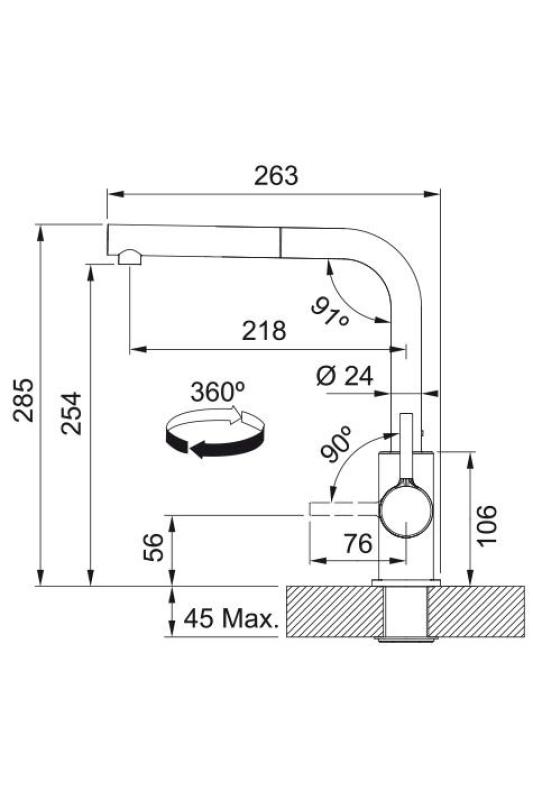 Franke Lina L Konyhai csaptelep Oyster kihúzható kifolyóval 115.0728.487