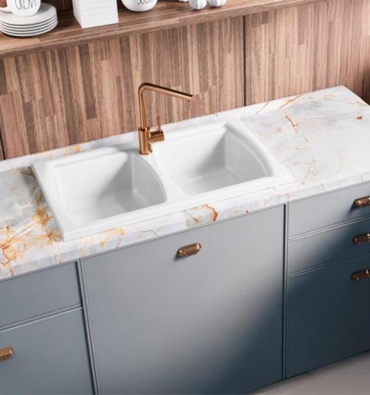 Ausmann Ceramic Crest Dupla Kerámia Fehér Mosogató 860 x 500 mm 1208971133