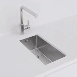 Pure.Sink Exclusivo kis rozsdamentes acél mosogató 18x40 cm 10mm sugár alulról, lapba épített és felülről PEX1840-02
