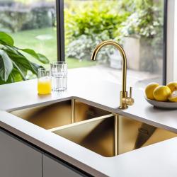 Pure.Sink Prestige Dupla Arany mosogató 82x40 cm 10mm sugár alulról, laposan és felülről építve PPG404040-60