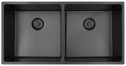 Pure.Sink Prestige Dupla Gun metal mosogató 82x40 cm 10mm rádiusz alulról, laposan és felülről PPG404040-61