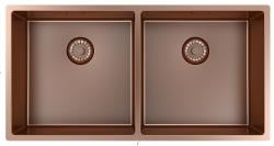 Pure.Sink Prestige Dupla Réz mosogató 82x40 cm 10mm sugár alulról, lapos építésű és felépítő PPG404040-62