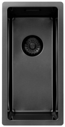 Pure.Sink Exclusivo Gun metal kis mosogató 18x40 cm 10mm sugár alulról, lapos beépítés és felületi beépítés PEX1840-61