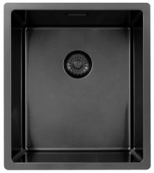 Pure.Sink Exclusivo Gun metal mosogató 34x40 cm 10mm sugár alulról, laposan és felülről építve PEX3440-61