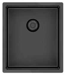 Pure.Sink Exkluzív Gun metal mosogató 34x40 cm 10mm sugár alulról, laposan és felülről építve PEX3440-61