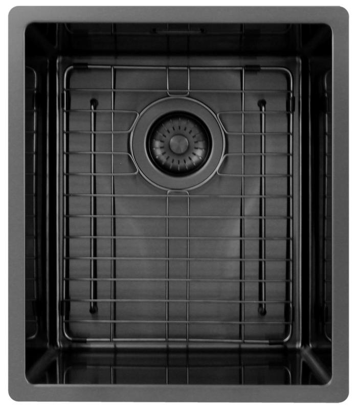 Pure.Sink Exclusivo Gun metal mosogató 34x40 cm 10mm sugár alulról, laposan és felülről építve PEX3440-61