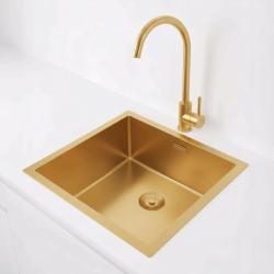 Pure.Sink Exclusivo Arany mosogató 40x40 cm 10mm sugár alulról, laposan és felülről PEX4040-60