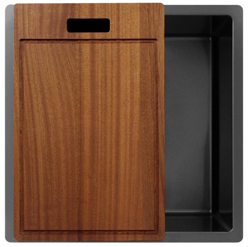 Pure.Sink Exclusivo Gun metal mosogató 40x40 cm 10mm sugár alulról, lapos építésű és felépített PEX4040-61