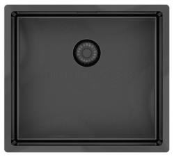 Pure.Sink Exclusivo Gun metal mosogató 45x40 cm 10mm sugárzású alulról, laposan és felülről építve PEX4540-61