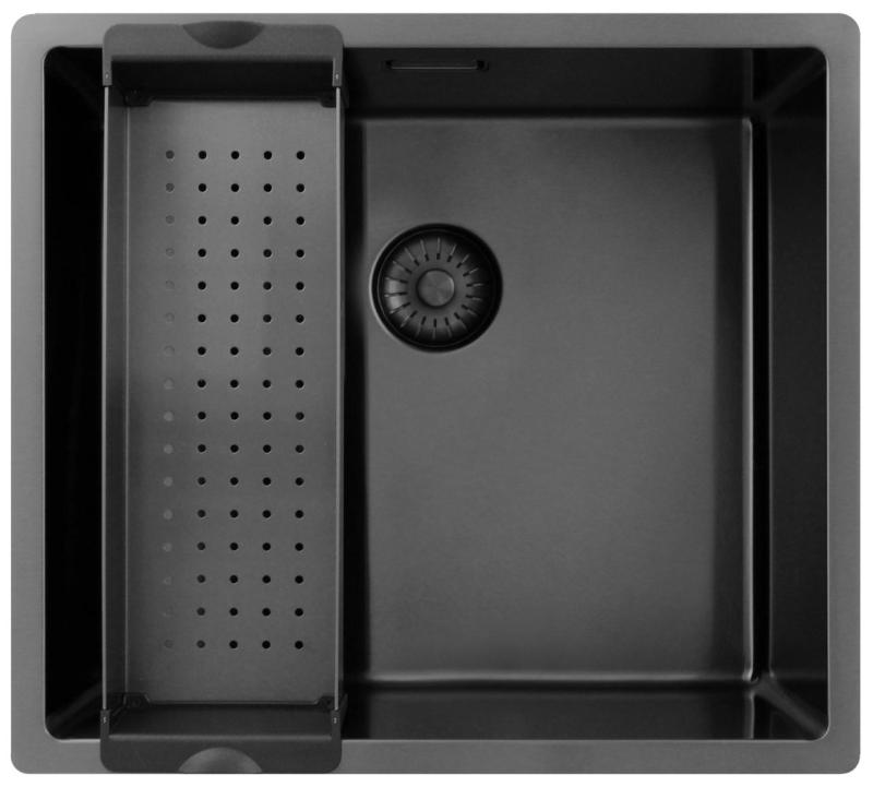 Pure.Sink Exclusivo Gun metal mosogató 45x40 cm 10mm sugárzású alulról, laposan és felülről építve PEX4540-61