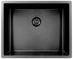 Pure.Sink Exclusivo Gun metal mosogató 50x40 cm 10mm sugárzó alulról, lapos építés és felépítés PEX5040-61