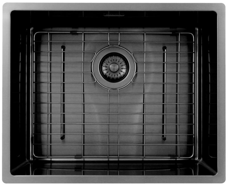 Pure.Sink Exclusivo Gun metal mosogató 50x40 cm 10mm sugárzó alulról, lapos építés és felépítés PEX5040-61
