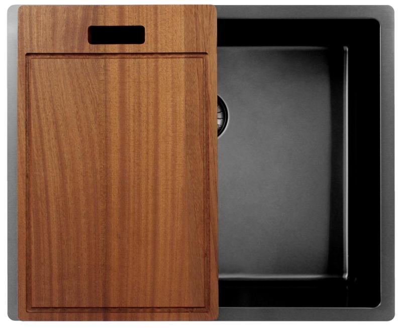 Pure.Sink Exclusivo Gun metal mosogató 50x40 cm 10mm sugárzó alulról, lapos építés és felépítés PEX5040-61