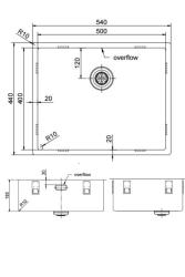 Pure.Sink Exkluzív Réz mosogató 50x40 cm 10mm sugárzó alulról, laposan és felülről PEX5040-62