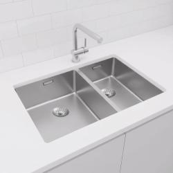 Pure.Sink Exclusivo RVS 1,5 másfél mosogató 34+18 cm 10mm sugár PEX341840-02