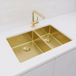 Pure.Sink Exclusivo Arany 1,5 másfél mosogató 34+18 cm 10mm sugár PEX341840-60
