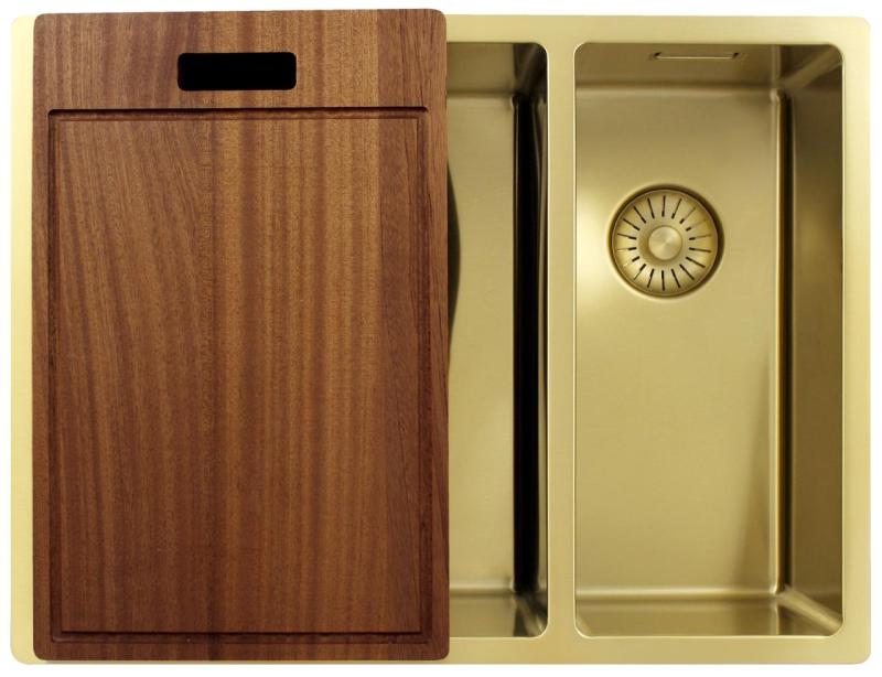 Pure.Sink Exclusivo Arany 1,5 másfél mosogató 34+18 cm 10mm sugár PEX341840-60