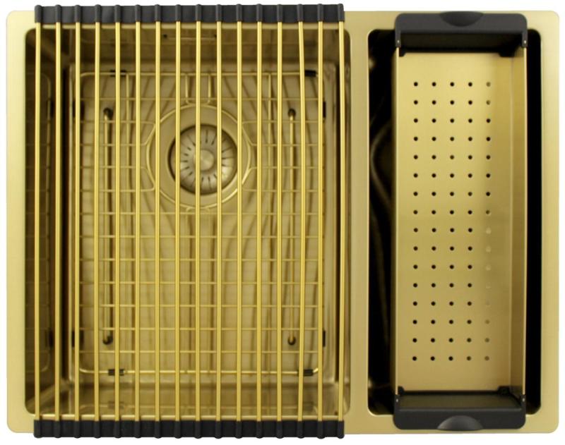 Pure.Sink Exclusivo Arany 1,5 másfél mosogató 34+18 cm 10mm sugár PEX341840-60