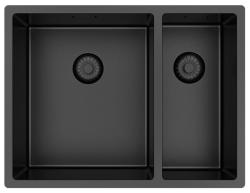 Pure.Sink Exclusivo Gun Metal 1,5 másfél mosogató 34+18 cm 10mm sugár PEX341840-61