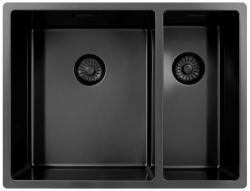 Pure.Sink Exclusivo Gun Metal 1,5 másfél mosogató 34+18 cm 10mm sugár PEX341840-61