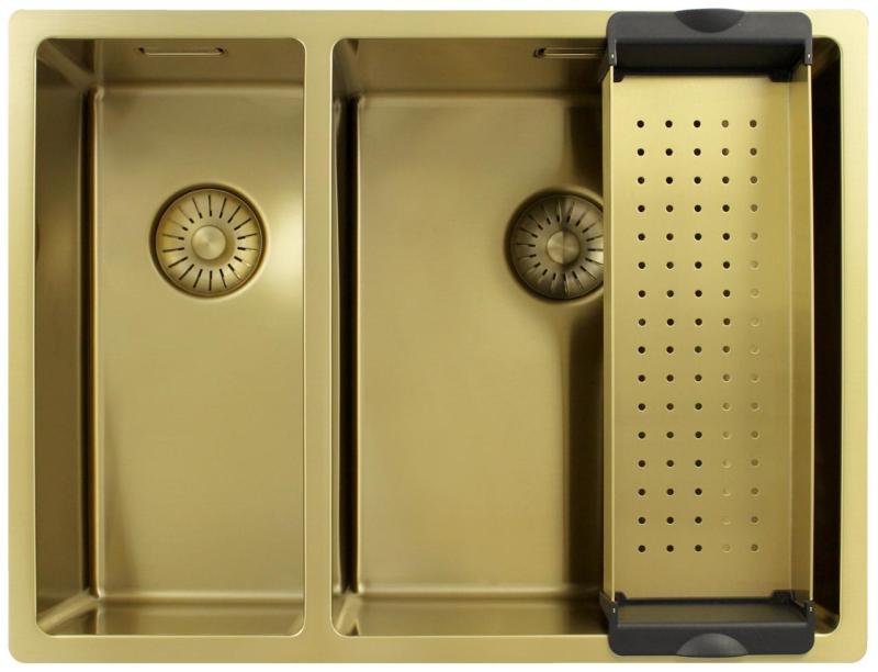 Pure.Sink Exclusivo Arany 1,5 másfél mosogató 18+34 cm 10mm sugár PEX183440-60