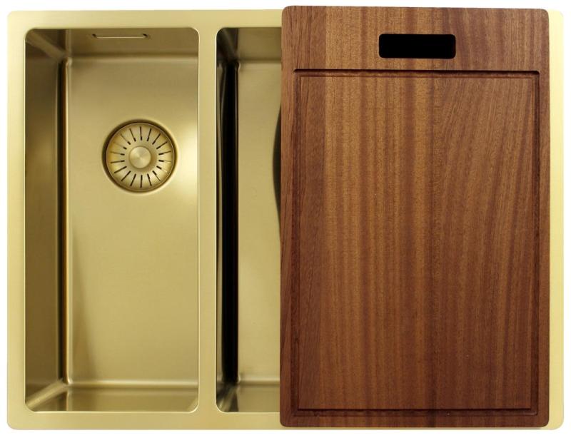 Pure.Sink Exclusivo Arany 1,5 másfél mosogató 18+34 cm 10mm sugár PEX183440-60