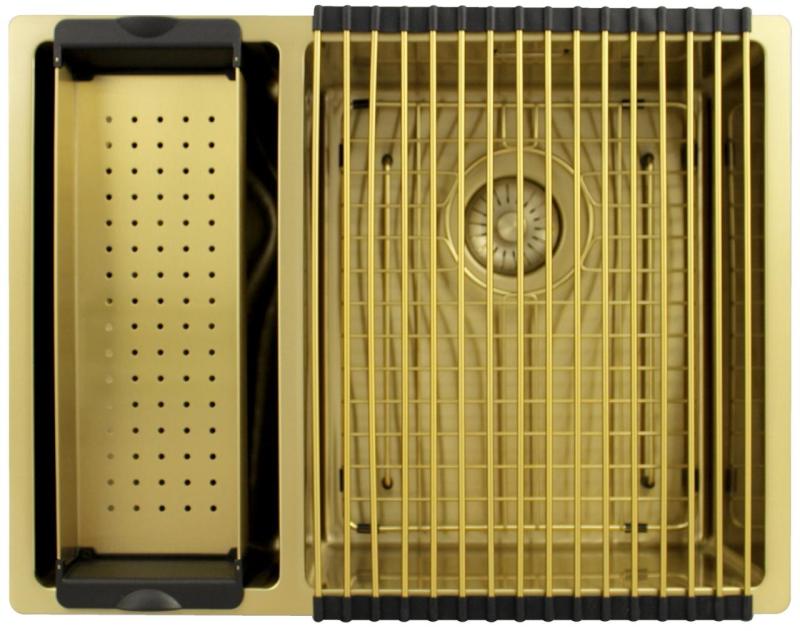 Pure.Sink Exclusivo Arany 1,5 másfél mosogató 18+34 cm 10mm sugár PEX183440-60