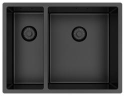 Pure.Sink Exclusivo Gun Metal 1,5 másfél mosogató 18+34 cm  10mm sugár PEX183440-61