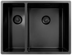 Pure.Sink Exclusivo Gun Metal 1,5 másfél mosogató 18+34 cm  10mm sugár PEX183440-61