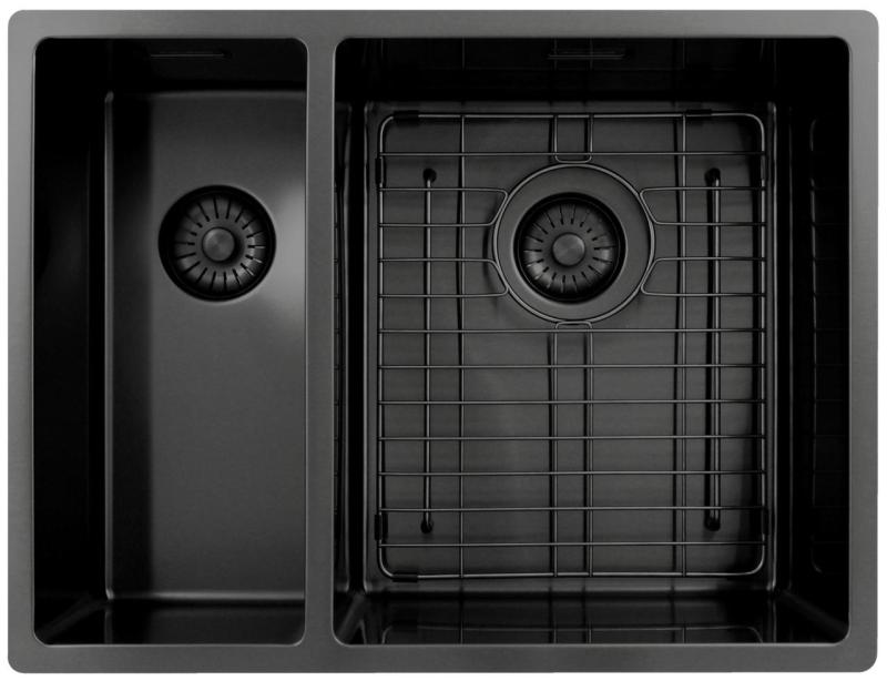 Pure.Sink Exclusivo Gun Metal 1,5 másfél mosogató 18+34 cm  10mm sugár PEX183440-61